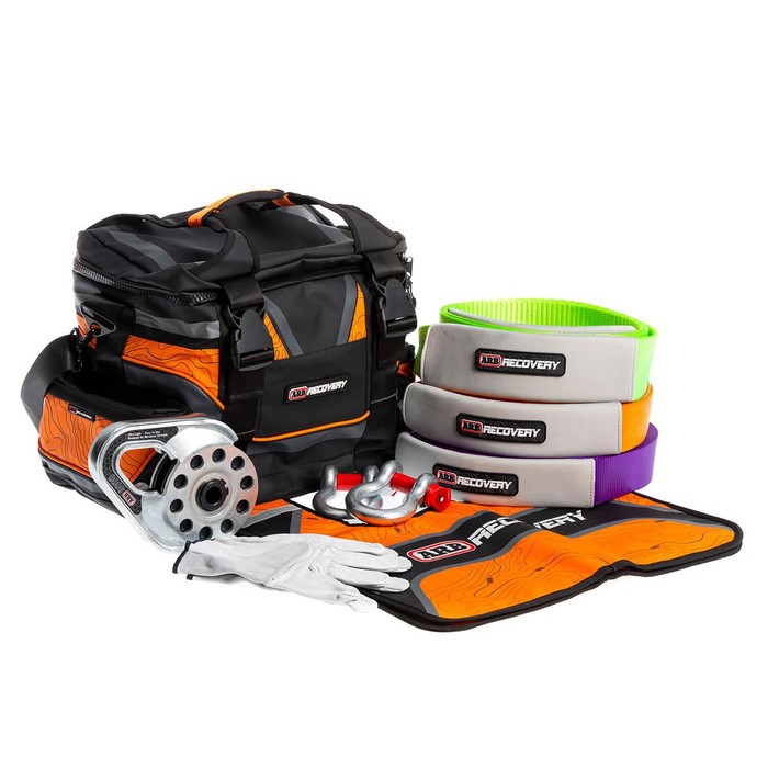 ARB Premium Recovery Kit RK9A with strap, soft shackles, gloves and bag for Jeep Wrangler overland recovery